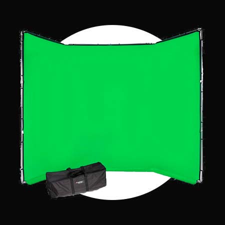 Fond vert cadre Manfrotto avec retour